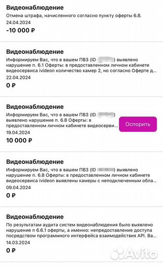 Отмена штрафа за видеонаблюдение пвз Wildberries