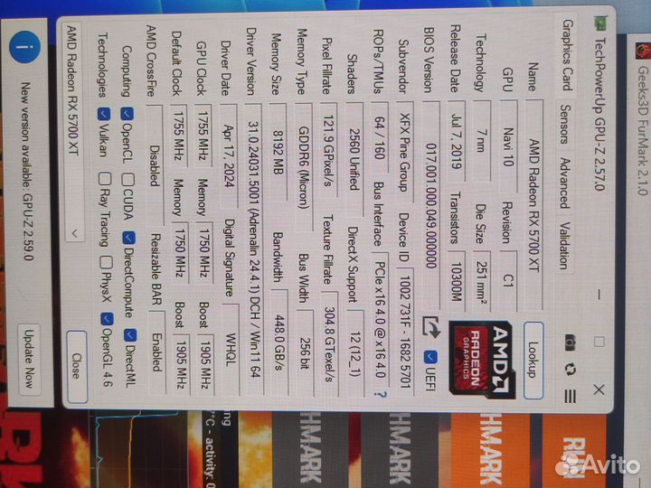 Видеокарта рх 5700xt 8gb