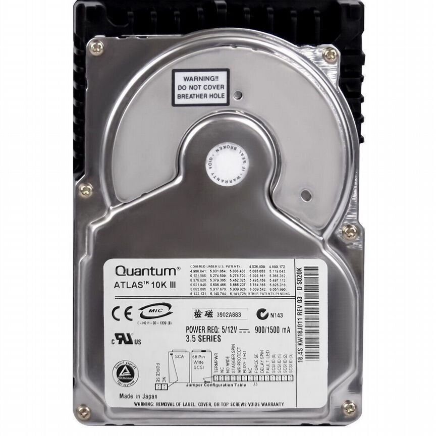 [KW18J011] Жесткий Диск Quantum 18.4gb Scsi 3.5" Kw18j011