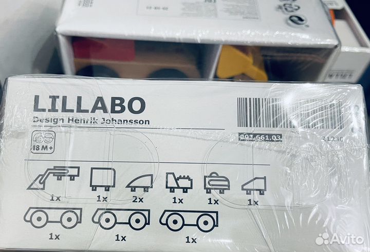 Набор машинок Икеа Лиллабу 3 шт деревянные