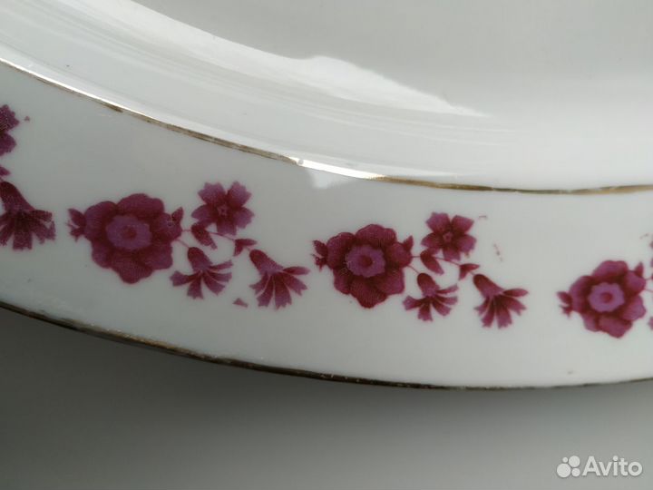 Старинный фарфор, овальное блюдо