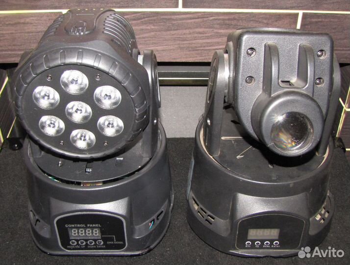 Головы 2шт LED Светомузыка Gobo Строб Rgbw Mic DMX