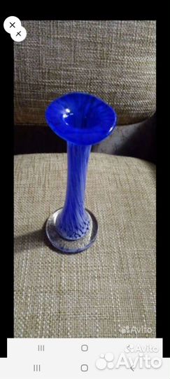 Хрустальная ваза Олимпиада 80 вазочка берц синяя