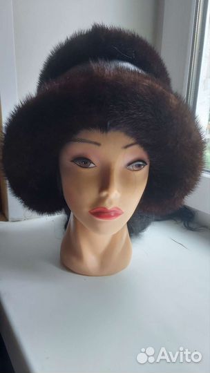 Шапка зимняя норковая женская