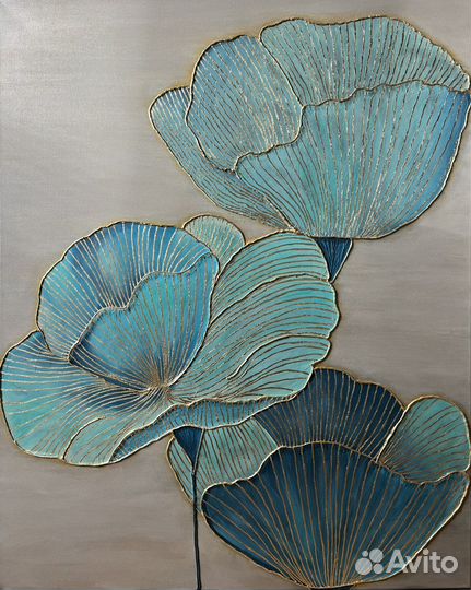 Текстурная картина Цветы