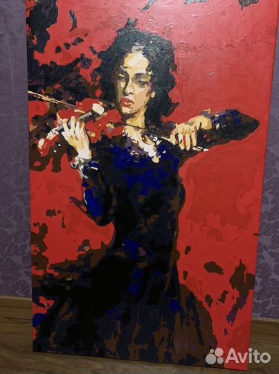 Картина акрилом скрипачка