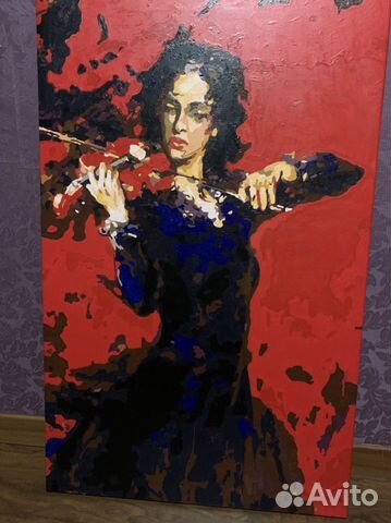 Картина акрилом скрипачка