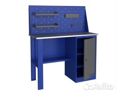 Верстак с одной тумбой и перфорацией