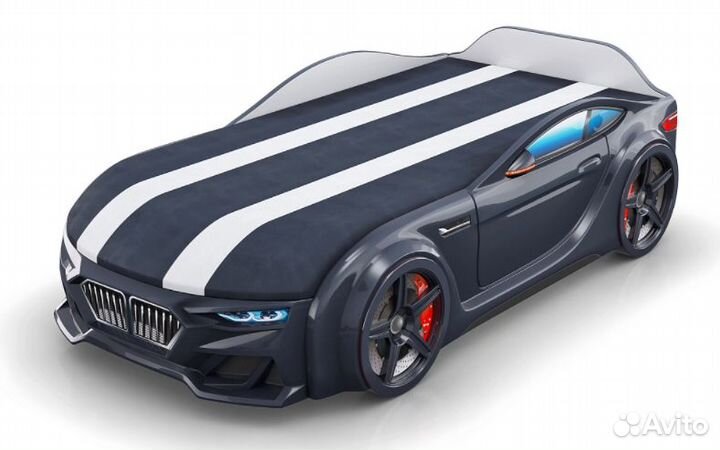 Детская кровать с матрасом машина