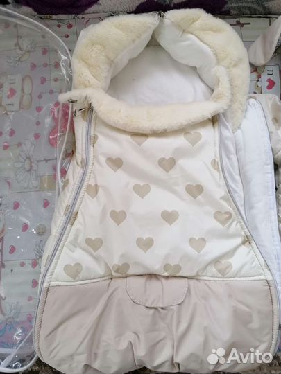 Конверт на выписку для девочки зимний 2в1