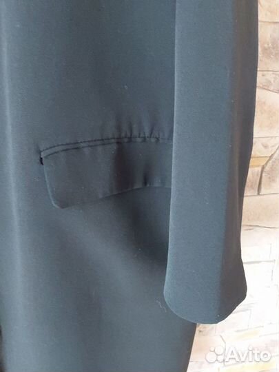 Пиджак на молнии женский длинный чёрный H&M р58-60