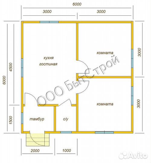 Каркасный дом 6x6