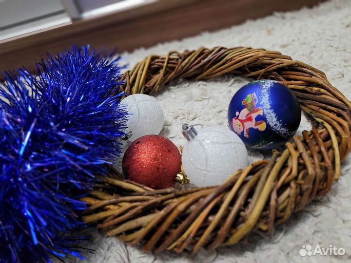 Новогодние кольца плетеные из веток