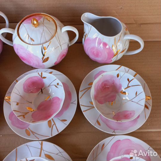 Сервиз чайный Розовая роза Дулево