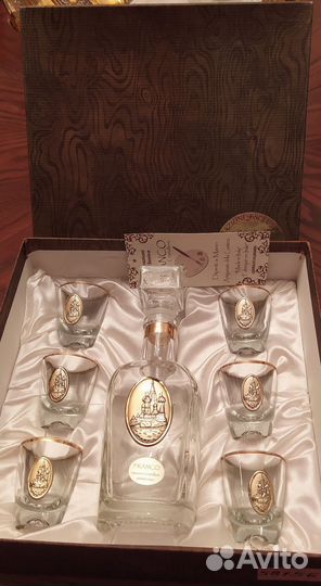 Графин с рюмками Franco с золотым напылением