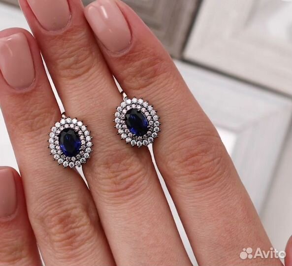 Серебряные серьги новые разные