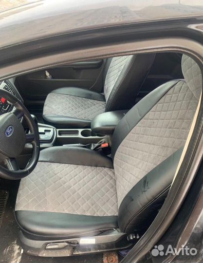 Чехлы Рено Меган 2 Алькантара серая ромб