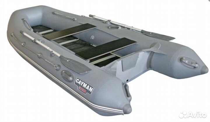 Лодка пвх Кайман N-330 (пайол 12 мм.) серый/темно
