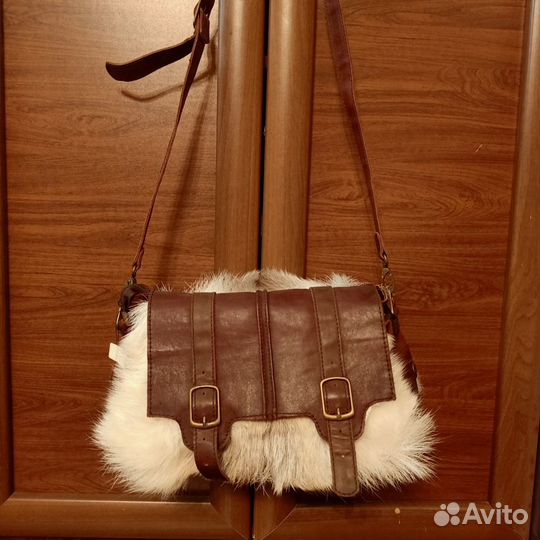 Сумка женская из оленьей кожи и меха
