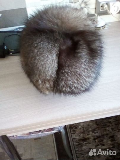 Шапка зимняя меховая женская чернобурая лиса