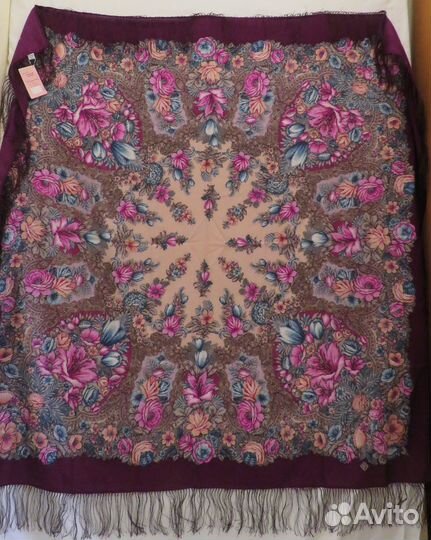 Павловопосадский платок шерсть новый