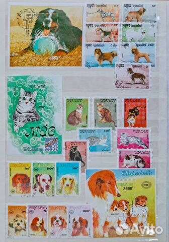 Марки почтовые иностранные, гашенные фауна