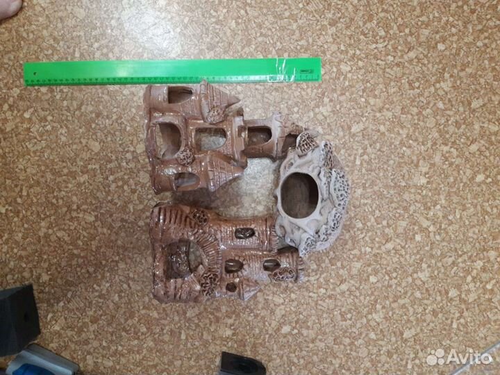 Домик в аквариум. Задний фон. Лампа