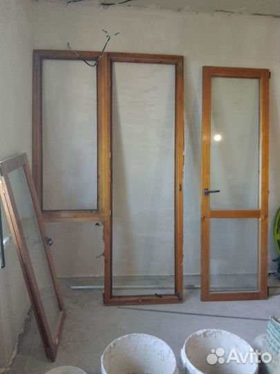 Оконный блок с дверью бу