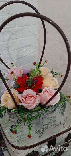 Подарок.Букеты из мыльных роз