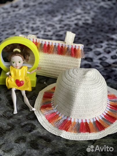 Шляпка детская летняя с сумочкой