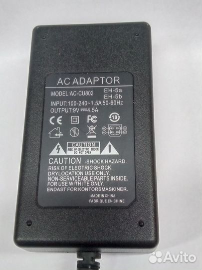 Блок питания AC-CU802 9v 4.5A