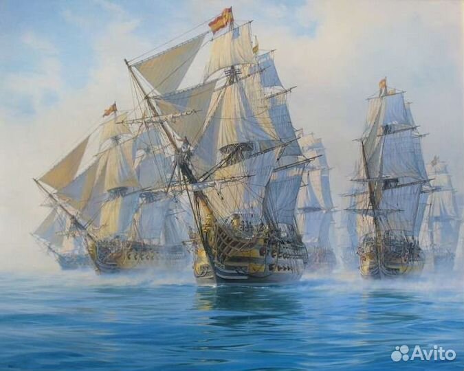 Картины маслом на холсте Парусники море