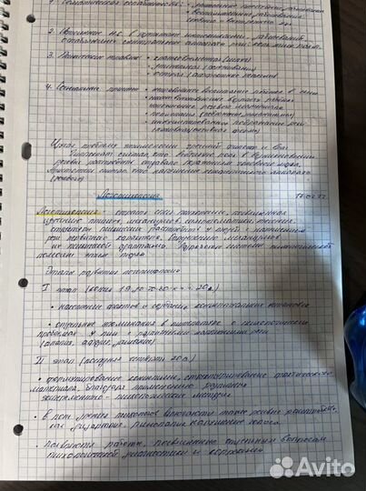 Написание сочинений/конспектов, семинаров