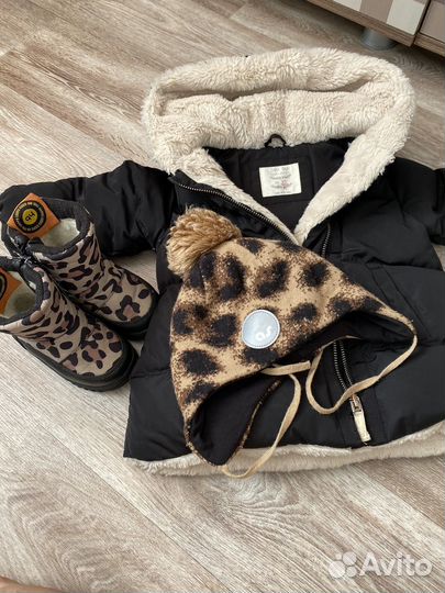 Зимняя куртка zara 80-86