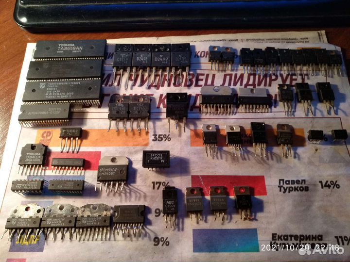 Строчные трансформаторы, тв тюнеры, микросхемы