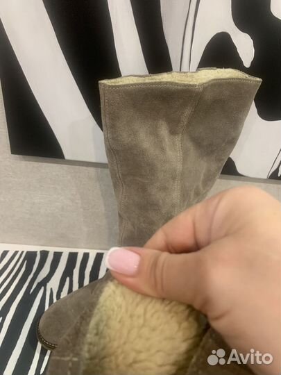 Сапоги женские натуральная замша натуральный мех