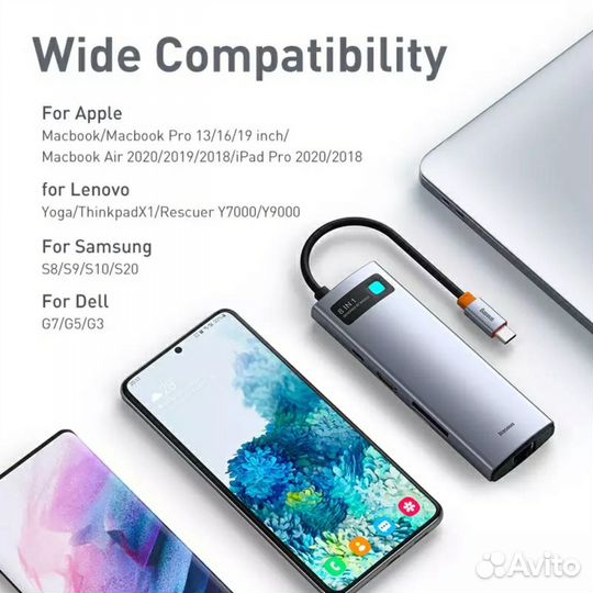 Разветвитель для компьютера Baseus 8-in-1