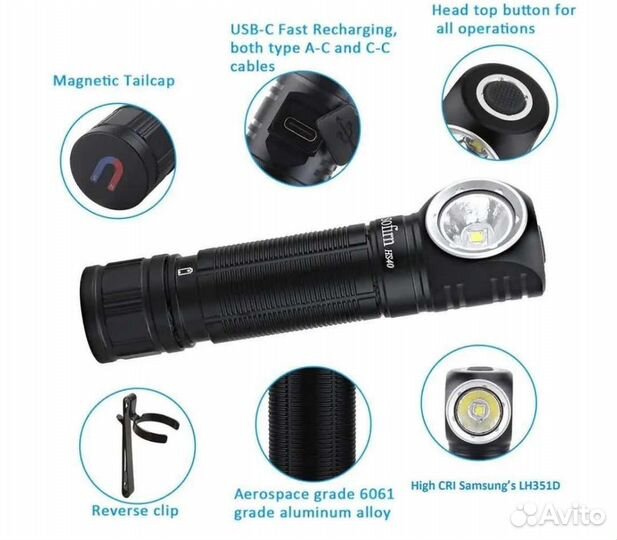 Фонарик налобный Sofirn HS40