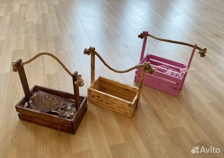 Корзины деревянные для подарков