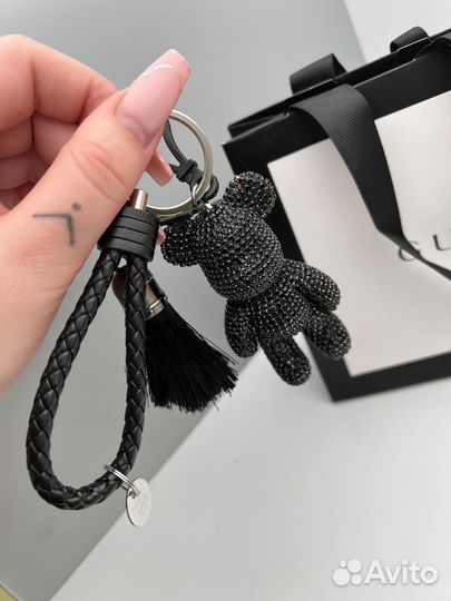 Брелок для ключей мишка в стразах