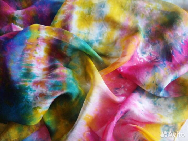 Платок шелк 100 батик. Ручное окрашивание