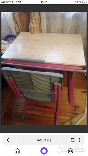 Парта с растущим стулом