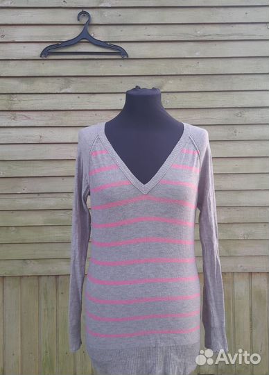 Полосатый пуловер шерсть-район American eagle 46