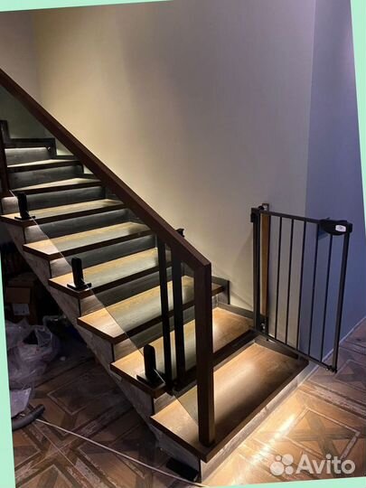 Отделка бетонной лестницы деревом