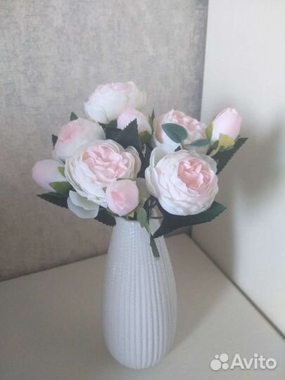 Искусственные пионы шелк и вазы