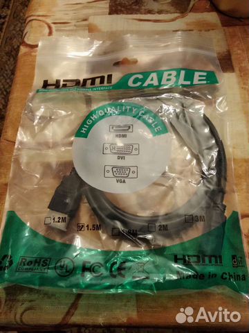 Кабель hdmi к hdmi высококачественный 1,5м новый