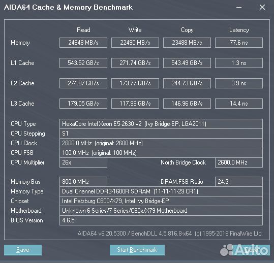 Сбрка xeon 2630v2(Мат.плата+проц+память)