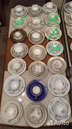 Антикварные чайные трио, Германия