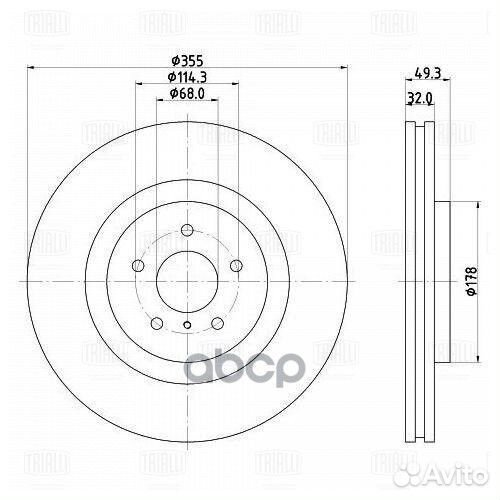 Диск тормозной для а/м Infinity FX (08) /G (07
