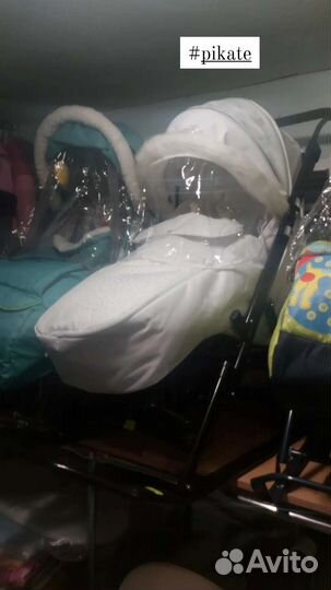 Коляска санки Pikate снеговик, белый